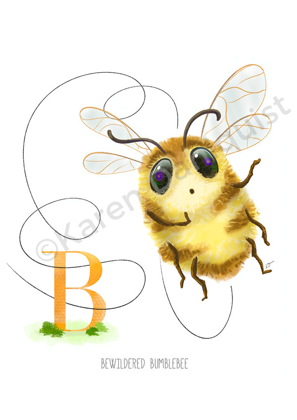 ABC Book Bewildered Bumblebee Drawn by © Karen Dahlquist Illustrator Graphic Designer